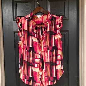 DKNY Multicolor Ruffle Blouse
